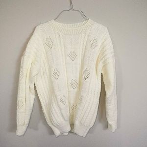White Hand Knit Sweater